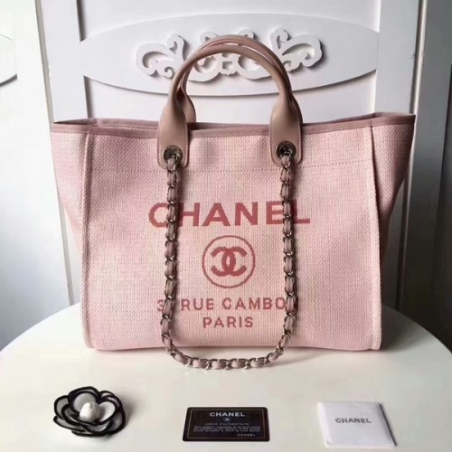 Chanel střední originální plátěná kožená nákupní taška 66941D