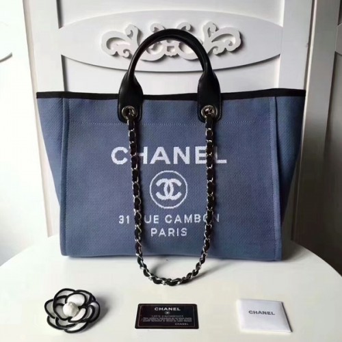 Chanel střední originální plátěná kožená nákupní taška 66941H