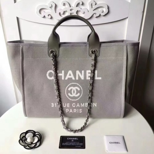 Chanel střední originální plátěná kožená nákupní taška 66941L