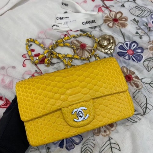 Chanel Mini Flap Bag Original Python Gold-Tone Metal A69900 Žlutá
