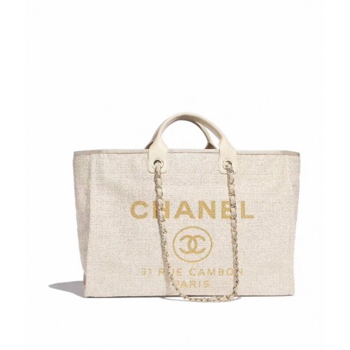 Nákupní taška Chanel Original Canvas Leather Tote 92298 Offwhite