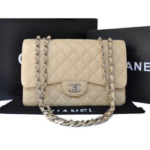 Chanel Original Caviar Leather Flap Bag A28600 Meruňková