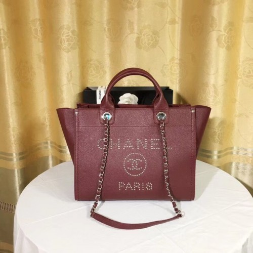 Chanel Original Caviar Leather Tote nákupní taška 92565 červená