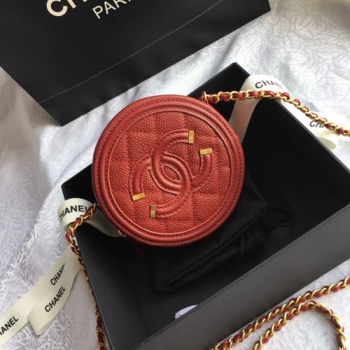 Originální psaníčko Chanel s řetízkem A81599 červená