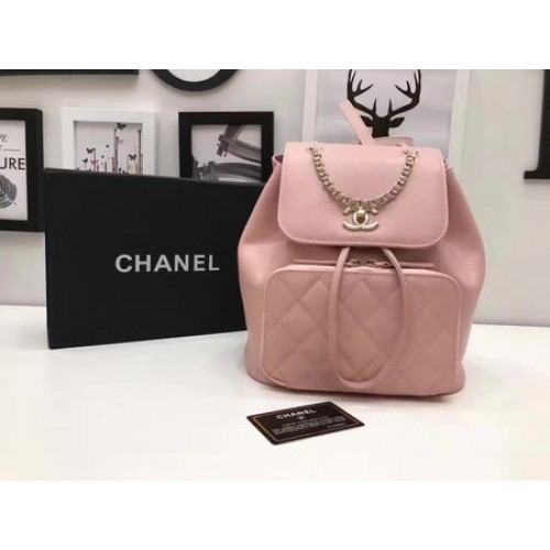 Originální kožený batoh Chanel CHA2590 růžový