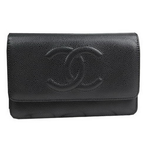 Chanel originální kožené mini kabelky s klopami A48654 černé