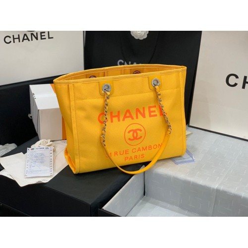 Chanel Original střední nákupní taška 67001 žlutá