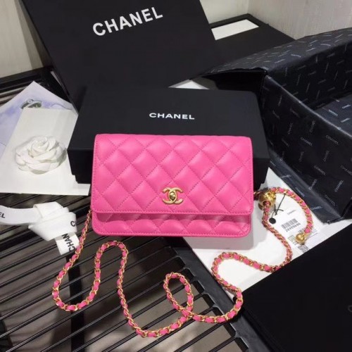 Chanel Original Malá klasická kabelka z ovčí kůže AS33814 růžová