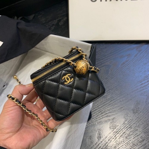 Chanel Original Malá klasická kabelka s řetízkem AP1447 černá