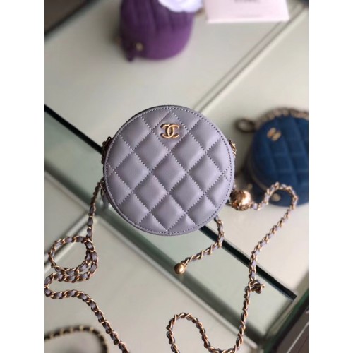 Chanel Original mini kabelka z ovčí kůže AS1449 šedá