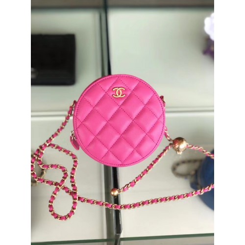 Chanel Original mini kabelka z ovčí kůže AS1449 růžová