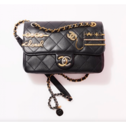 Chanel MALÁ KLOPOVÁ KABELKA AS2979 černá