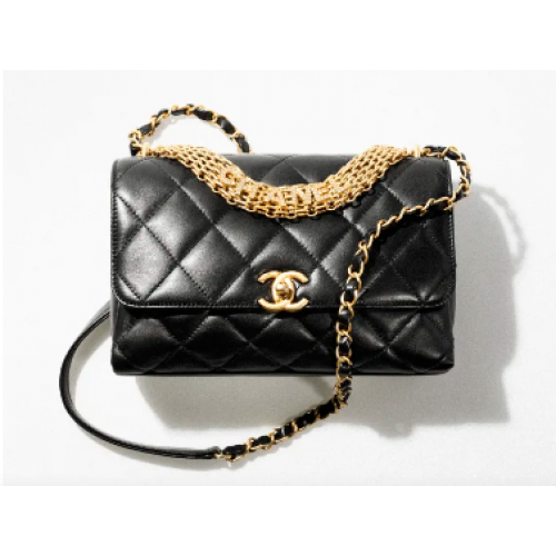 Chanel MALÁ KLOPOVÁ KABELKA AS3241 černá