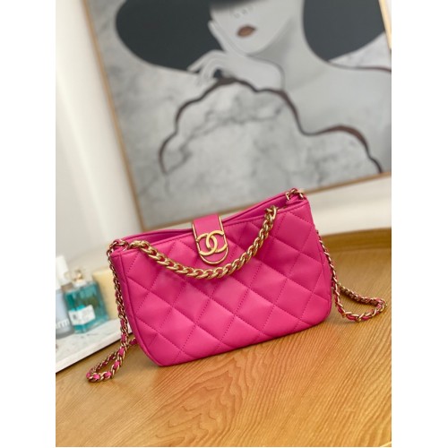 Chanel MALÁ HOBO KAŠE AS3476 Fuchsiová