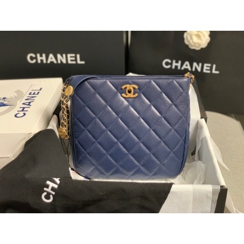 Chanel MALÁ NÁKUPNÍ TAŠKA AS3400 modrá