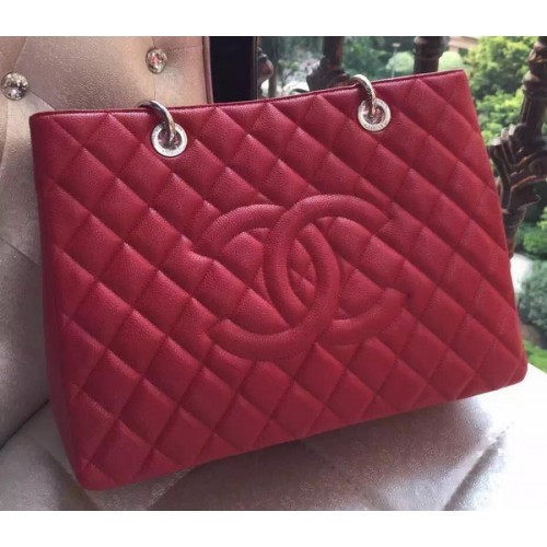 Kabelka Chanel Shopper Originální telecí kůže A95021 Červená