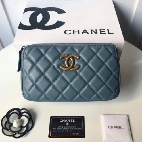 Chanel Kabelka přes rameno Originální ovčí kůže A66270 Sky Blue