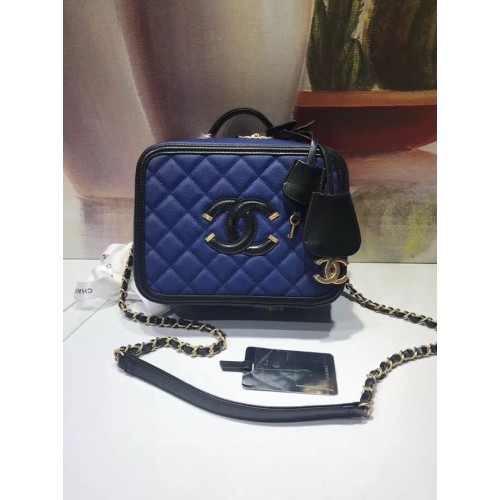 Originální kosmetický kufřík Chanel A93343 modrý