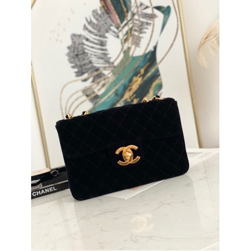 Chanel Velvet FLAP CAB AS8825 černá