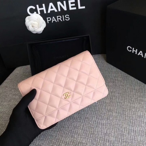 Kabelka Chanel WOC Flap Světle růžová originální ovčí kůže 33814 Glod
