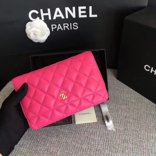 Kabelka Chanel WOC Flap Bag Pink Original Ovčí Kůže 33814 Glod