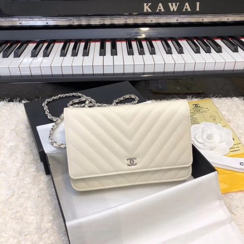 Chanel WOC Original Caviar Leather Flap crossbody kabelka V33814 růžová se stříbrným řetízkem