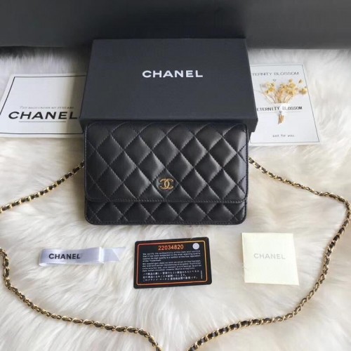 Chanel WOC mini kabelka s klopou Cannage Pattern A33816C černá