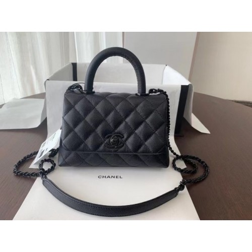 Mini kabelka Chanel Coco s horním uchem AS2215 černá