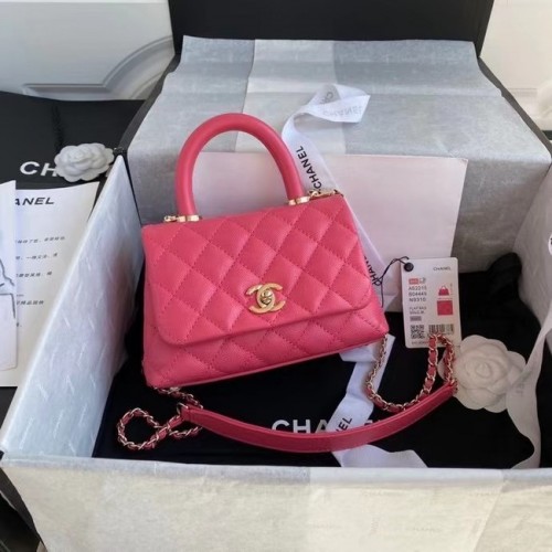Mini kabelka Chanel Coco s horním uchem AS2215 růžová