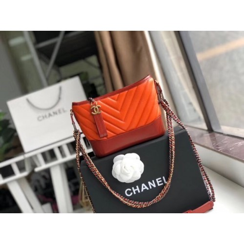Malá hobo kabelka Chanel Gabrielle A91810 oranžová