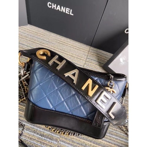 Malá hobo kabelka Chanel Gabrielle S0865 modro-černá