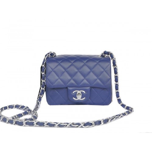 Chanel mini klasická kabelka s klopou Royal Original Sheekskin CHA1115 stříbrná