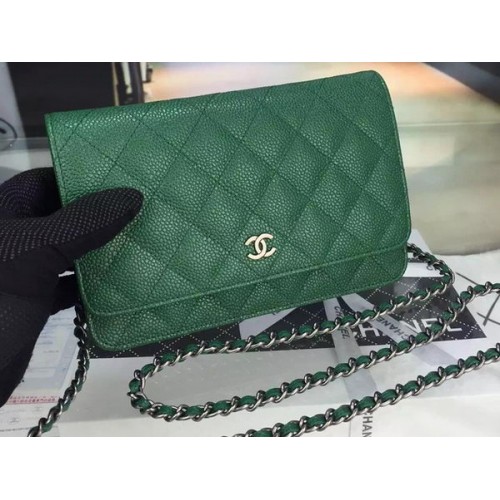 Chanel mini Flap Bag Cannage Pattern A8373 Green