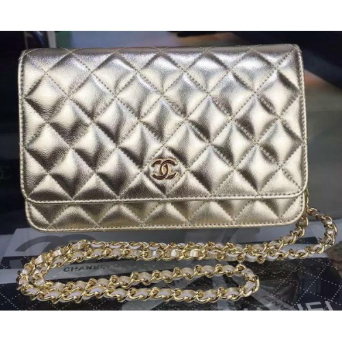 Miniaturní kabelka Chanel Flap Gold Cannage Pattern A8373 Gold