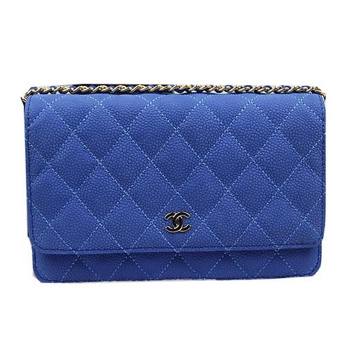 Chanel mini kabelka s klopou z originální semišové kůže A33814 modrá