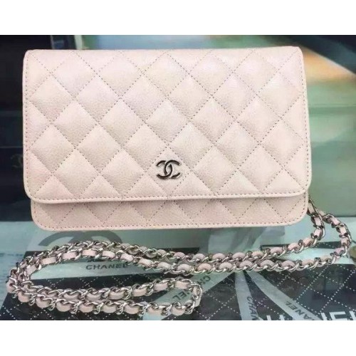 Mini kabelka Chanel Flap Pink Cannage Pattern A8373 Silver