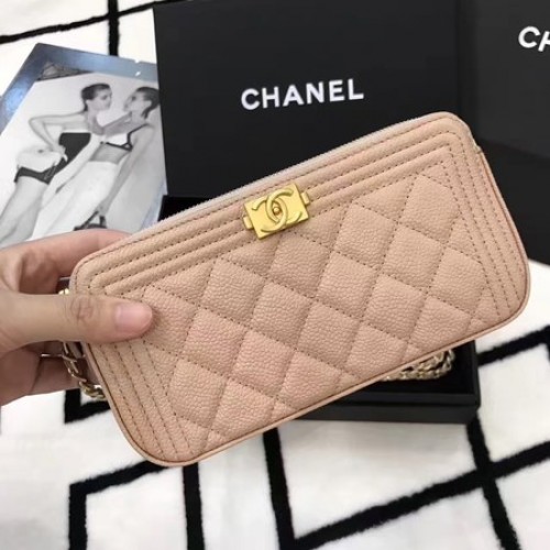 Mini kabelka Chanel přes rameno Cannage Pattern A94452 světle růžová