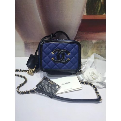 Chanel mini kosmetický kufřík Originál A93342 modrý