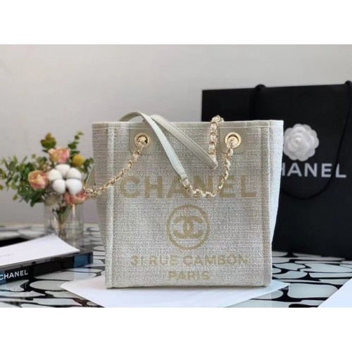 Malá nákupní taška Chanel A66940 bílá