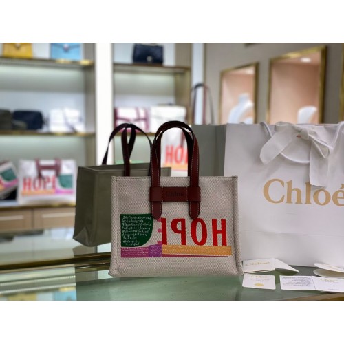 Chloe Látková kožená obuv 6C013 hnědá