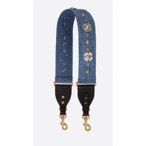 DIOR MODRÝ ŠIKMÝ PLNĚ VYŠÍVANÝ ŘEMÍNEK DIOR M928