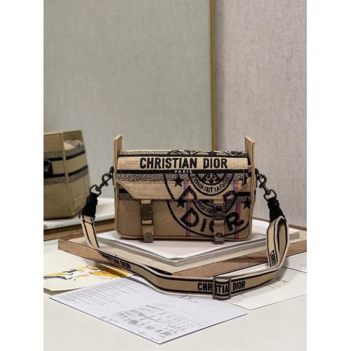 Kabelka DIOR BOBBY BAG s výšivkou C0803 žlutá