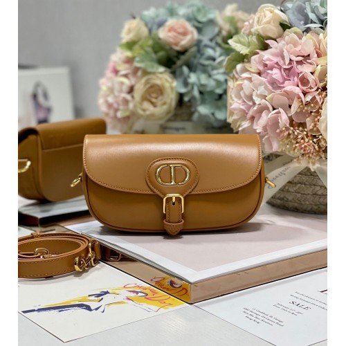 Kabelka DIOR BOBBY EAST-WEST Box Calfskin M9317S Hnědá