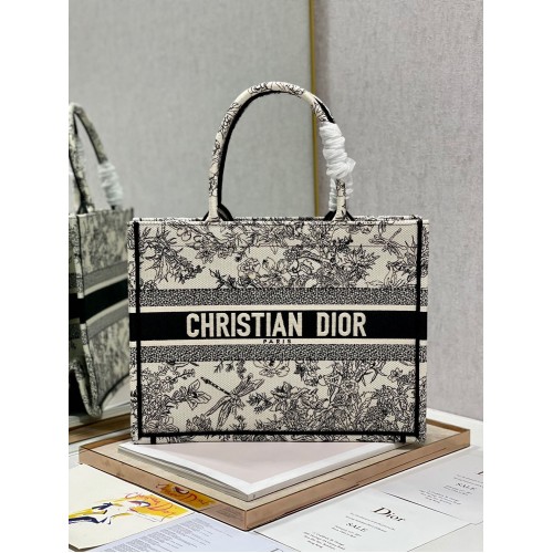 Taška Dior Kniha Tote Dragonfly de Jouy M1286Z Černá
