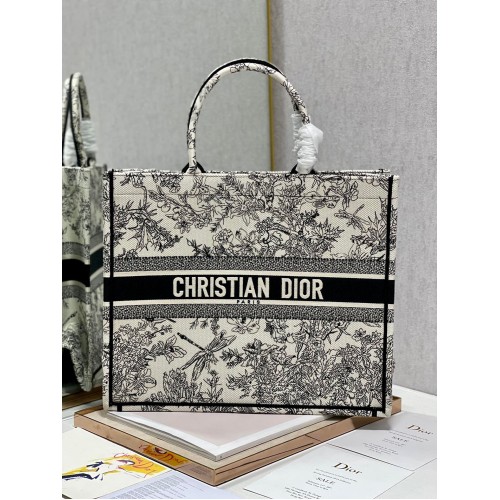 Taška Dior Kniha Tote Dragonfly de Jouy M1286ZT Černá