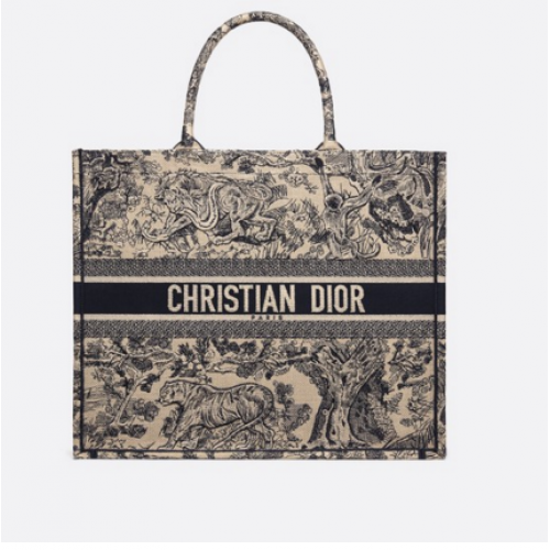 Taška Dior Book Tote Bag Toile de Jouy M1286ZT světle bílá