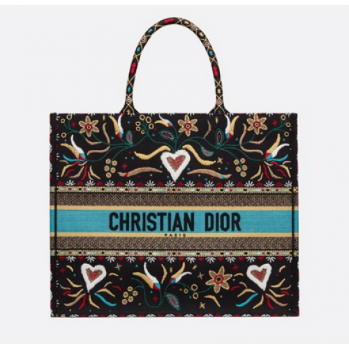 DIOR BOOK TOTE BAG VAN GEBORDUURD CANVAS M1286ZBT
