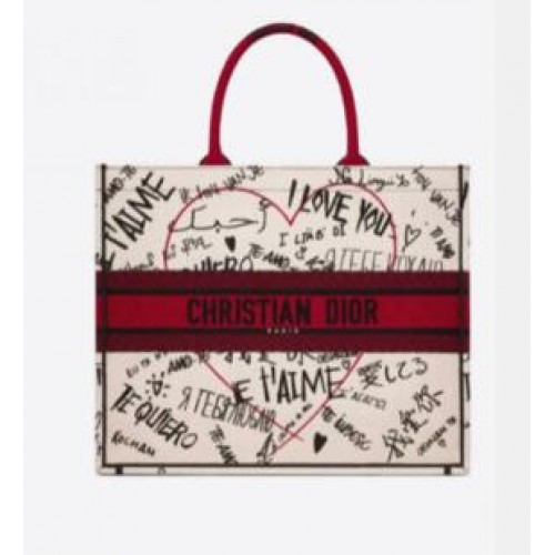 TAŠKA NA KNIHY DIOR Z VYŠÍVANÉHO PLÁTĚNÉHO MATERIÁLU C1286-19