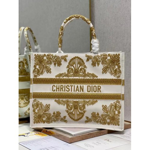 Kožená taška DIOR BOOK TOTE C1211L-1 bílá