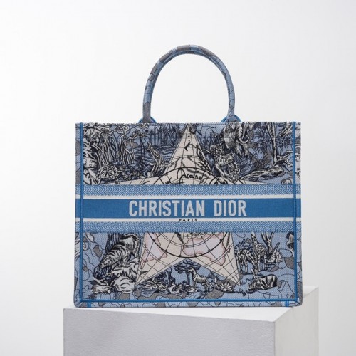 DIOR BOOK TOTE Výšivka C1286-24 modrá